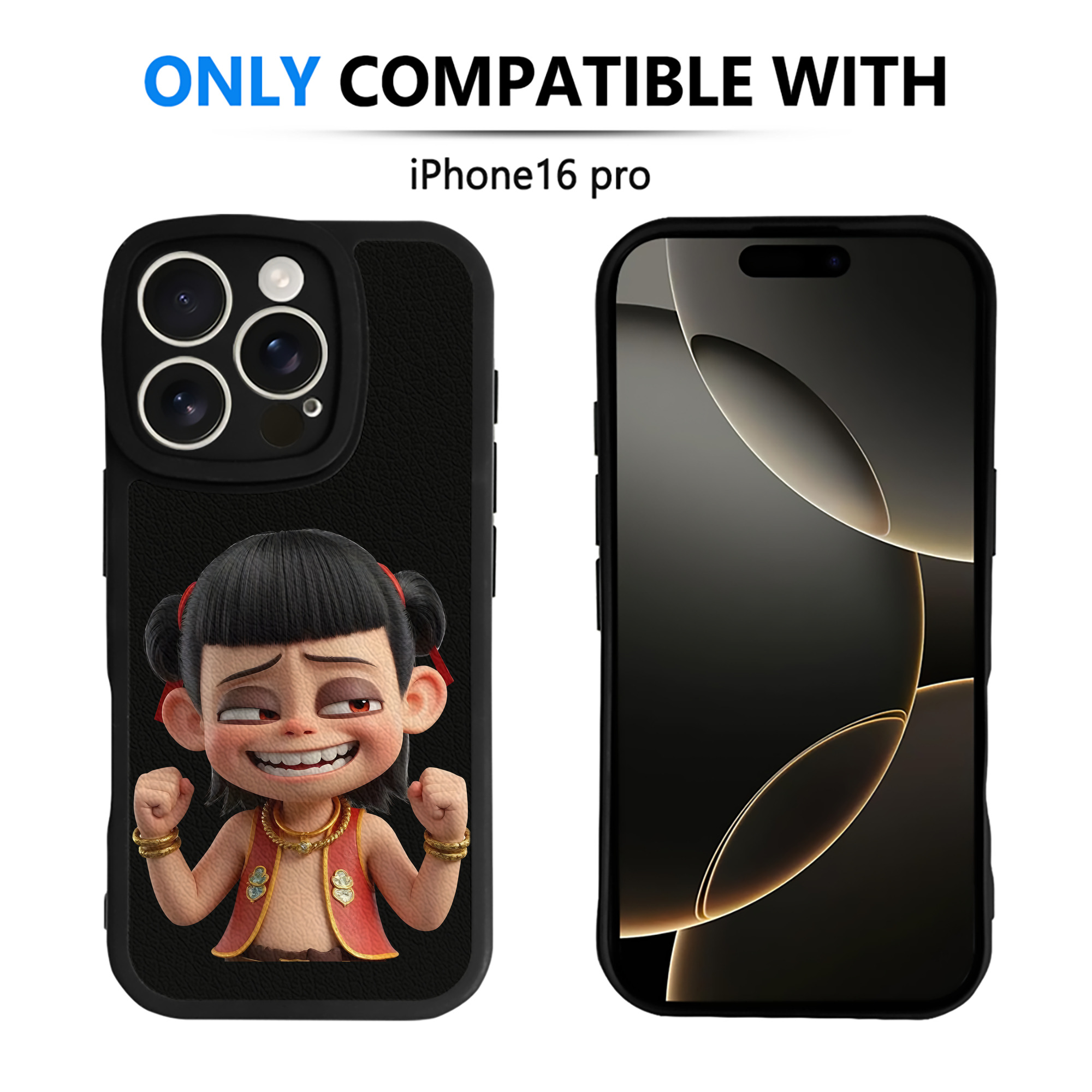 （画像用） Ne Zha 2 ナタ 魔童の大暴れ 【iPhone 16シリーズ対応】シリコンスマホケース（レザー調） 材質：シリコン